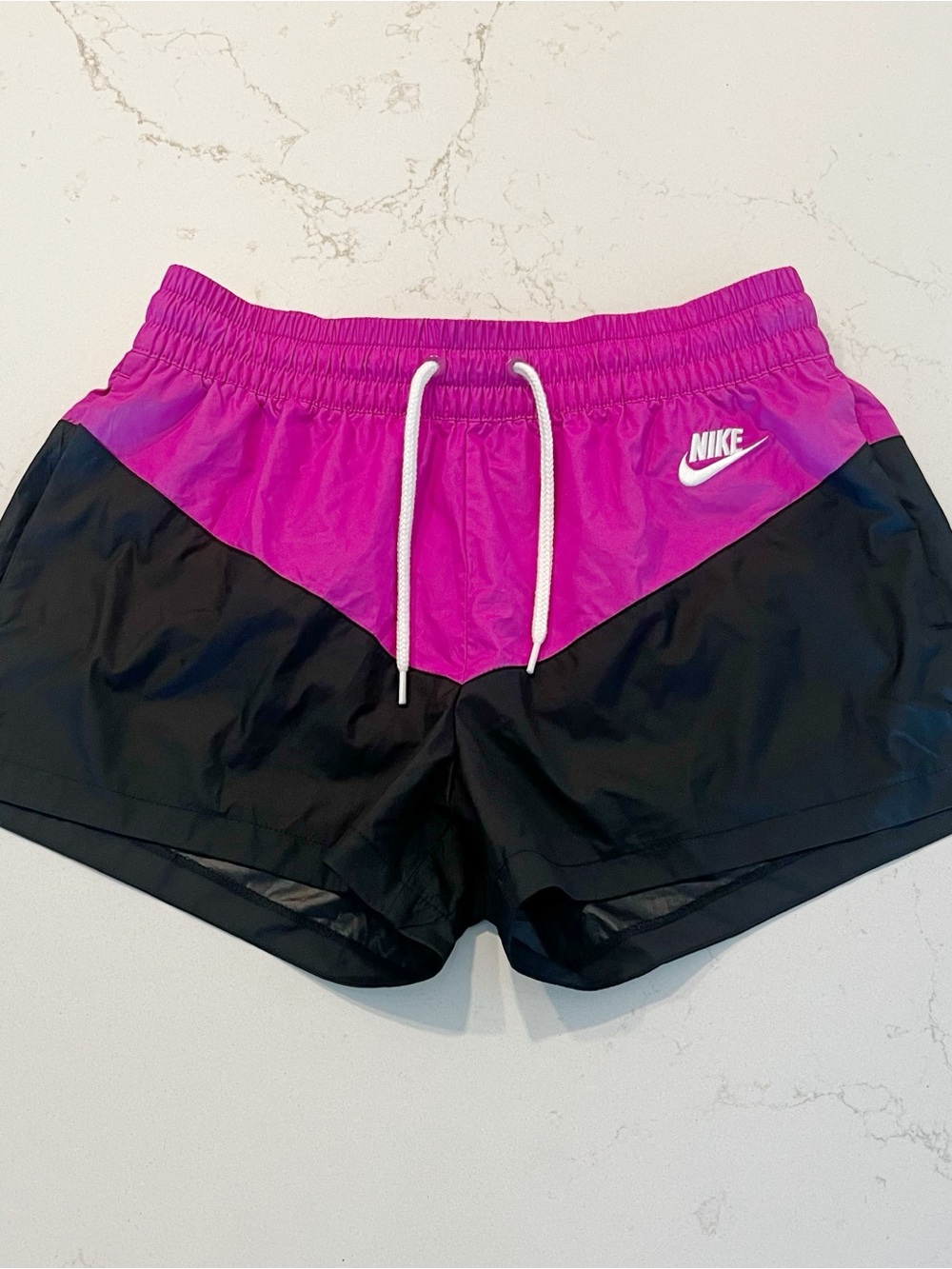 Nike Colorblock Pink and Black Women's Athletic Shorts
